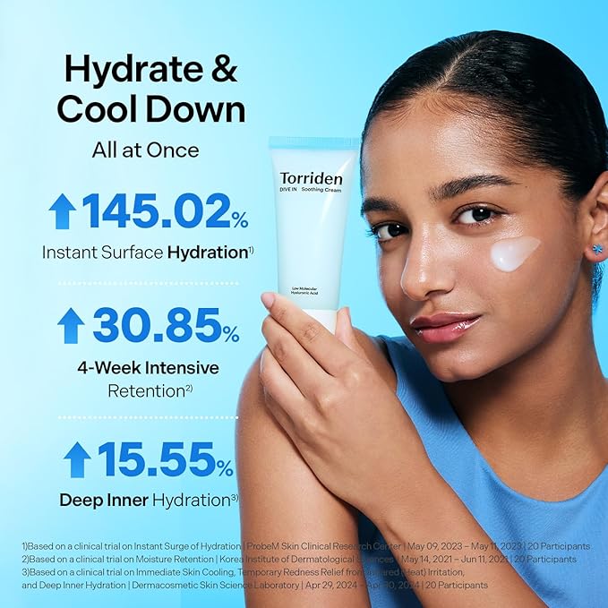 Torriden DIVE IN Hyaluronic Acid Soothing Cream Tube Type 100ml (3.38 fl. oz) | Revitalizing Facial Moisturizer for Sensitive and Dry Skin | Hyaluronic Acid, Panthenol, Allantoin