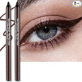 2 PCS Dark Brown Eyeliner Pencil, Cream Gel Waterline Eyeliner Smooth Waterproof Smudge-Proof Lasting Bold High-Pigmented Matte Eye Liner Pen Eyeshadow Crayon Makeup for Women with Sharpener