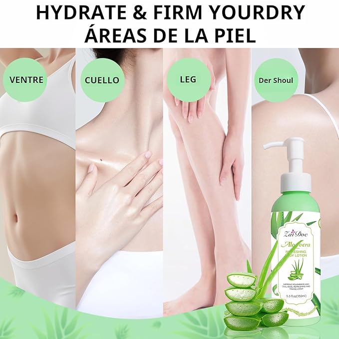 Body Lotion, 24hr Moisturizing & Deep Hydration, Absorbs Instantly Moisturizer for All Skin Types, 5.3 fl oz (1 Pack, Aloe Vera)