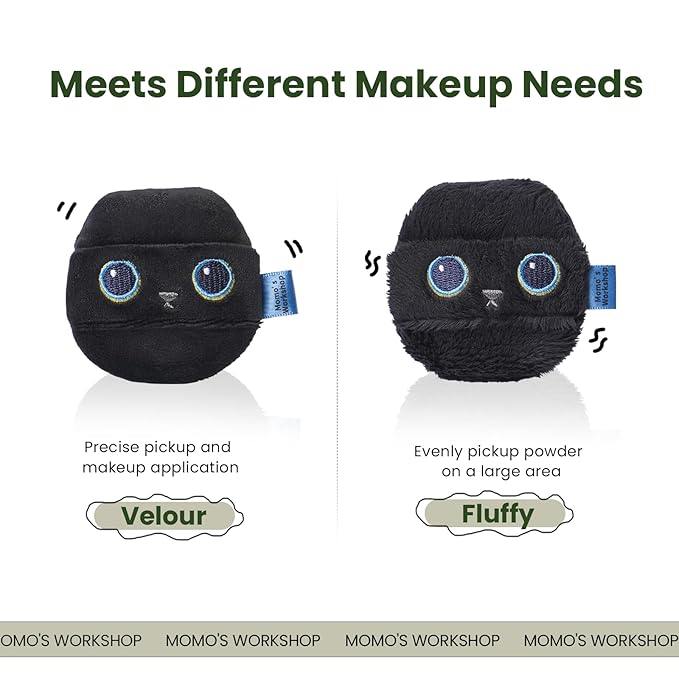 Momo's Workshop Face Fluffy Powder Puff,Soft Plush Setting Powder Puff, Large Velour Makeup Puff for Loose Or Pressed Powders,Round Cosmetic Puff, Beauty Makeup Tool,1pcs