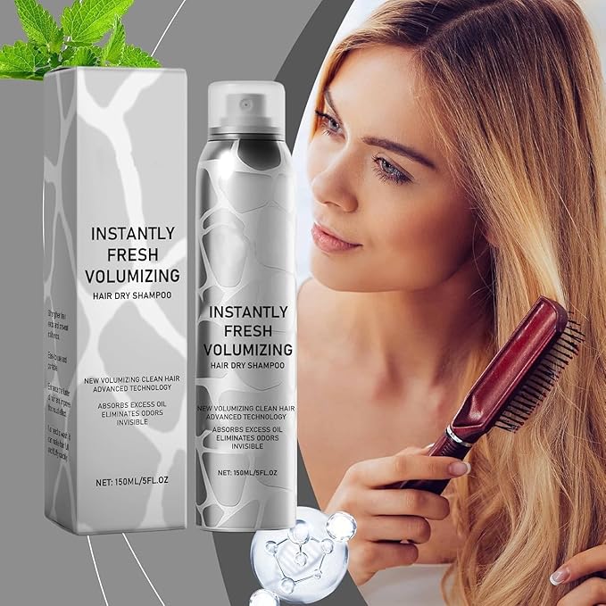 SECONDDAY Volumizing Dry Shampoo Spray for Dark Hair - Instantly Fresh Natural Formula with Added Lift, No White Residue & Travel Size Convenience (2PCS)