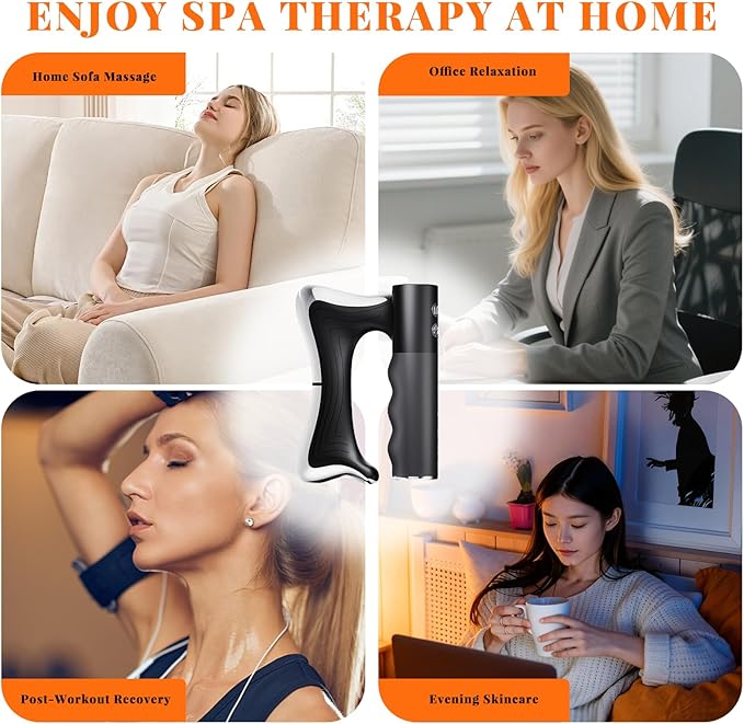 Heated Muscle Scraper Tool, Electric Gua Sha Massager, Vibration Scraping Massage Tool for Face Neck Back Shoulders, Rechargeable Muscle Relaxation Device with Heat Therapy for Body Care & Daily Relax