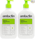 AmLactin Daily Nourish Therapeutic Body Lotion for Dry Skin - No-Scrub Exfoliator and Moisturizer 12% Lactic Acid Lotion,14.1 oz (Packaging May Vary),(Pack of 2)