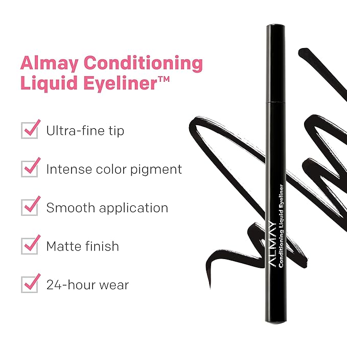 Almay Conditioning Liquid Eyeliner, Longwearing, Waterproof, Hydrating, 30 Navy, 0.03 fl oz. (Pack of 2)