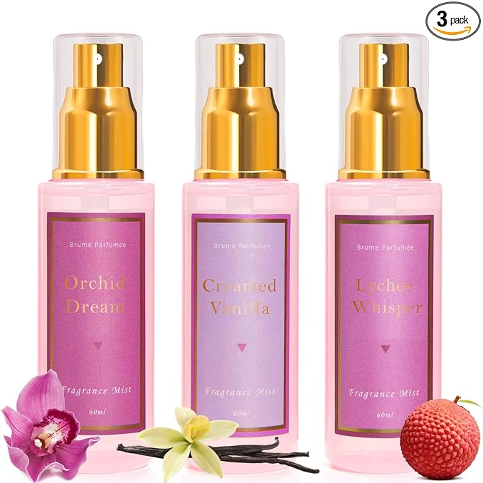 Azulfra Body Spray for Women, Travel Size, Fragrance Gift Set, 3 Pack，Each 2 Fl.oz