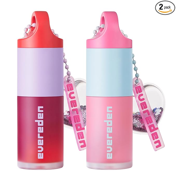 Evereden Kids Tinted Non Toxic Lip Gloss Kit: Ruby Red & Sakura Pink - Non Toxic Makeup Kit for Girls - Vegan Makeup for Kids - Hydrating Lip Gloss with Sunflower, Avocado & Grapeseed Oils | Non Toxic, Vegan