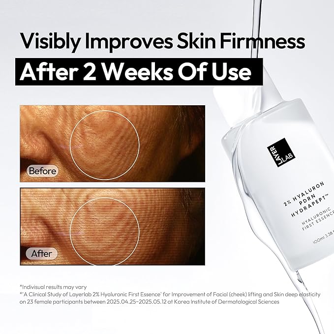 LAYERLAB Hyaluronic First Essence with PDRN & Peptides | Korean Skin Booster to Hydrate, Amplify Skincare Routine | 2% Triple Hyaluronic Acid Prep Essence for Face | 3.38 fl. oz.