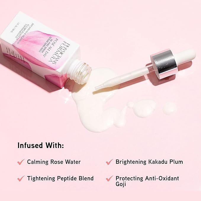 Physicians Formula Rosé All Day Oil-Free Serum, Antioxidant-Rich Formula with Rose Water & Kakadu Plum for Brightening & Hydration