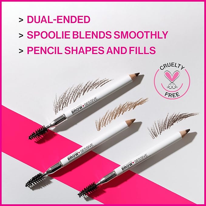 wet n wild Brow-Sessive Brow_Pencil, Ultra-Precise Dual Ended Spoolie Brush for Perfect Buidlable Blendable Shaping, Natural Lasting Shades for Every Brow, Cruelty-Free & Vegan - Taupe (Pack of 2)