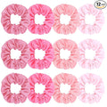 Silk Satin Scrunchies for Women Girls 12 PCS Multi-Pink-Colored Hair Scrunchies Silk Satin Hair Ties for Thick Hair Bulk Hair Ties Hair Accessories