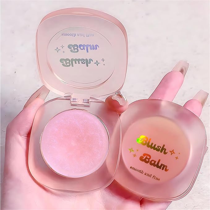 Color Changing Blush,Magical Temperature Change Powder Blusher Cream For Cheeks ，Eyes And Lips Tint Makeup,Lasting Moisturizing Rouge, Brightening, High Gloss Black Powder Blusher Cream (#02 Rose)