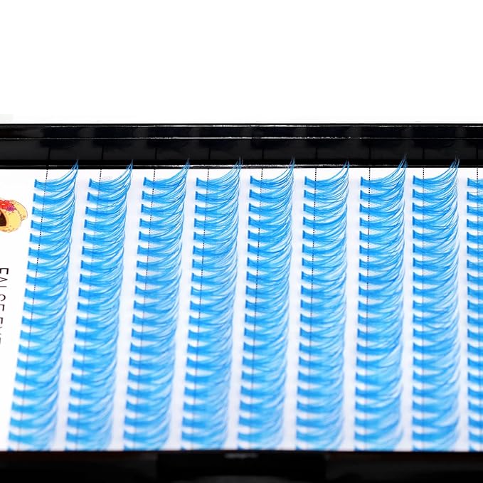 →VAYATOR False Eyelashes 3Styles D Curl 10-18mm 200Pcs To Choose Lashes Extensions Cluster Individual Lash Extensions Reusable False Eyelashes Easy Grafting （Light Blue-D Curl-18mm）