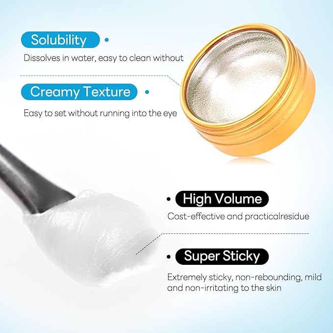 Lash Lift Glue Balm Eyelash Lifting Perm Aloe Strong Hold Lash&Brow Perm Glue Balm Brow Adhesive Powerful Sticky Brow Lamination 0.35Oz/10G