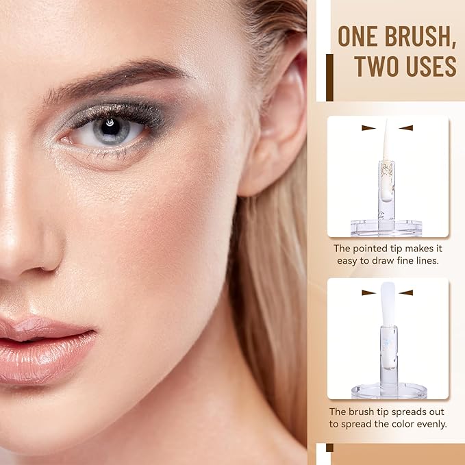 Liquid Eyeshadow, Long-Lasting Matte/Pearlescent eyeshadow, Cut Crease Eyeshadow Gel, High-Pigmented for Bold Eye Makeup, for day-to-night transitions (Radiant, Pearl)
