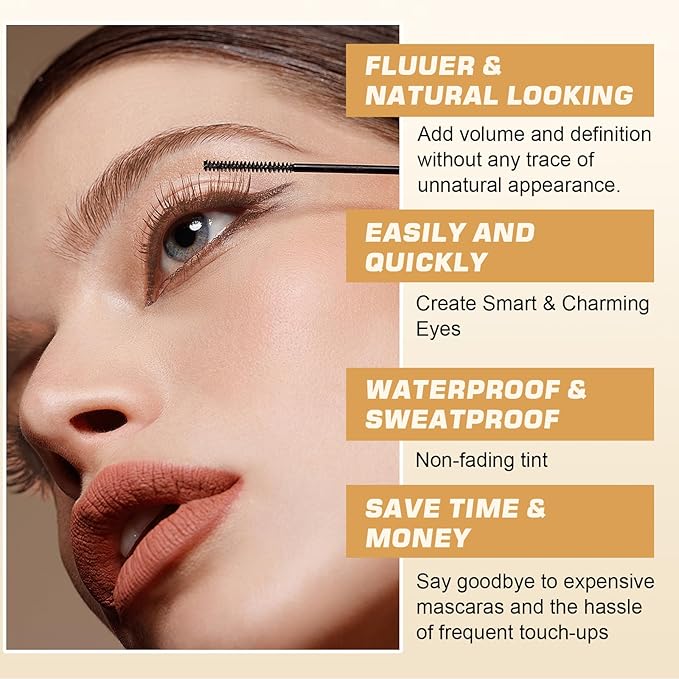 Eyelash & Eyebrow Color Kit, 2 in 1 Professional Lash & Brow Color Kit, Easy to Use with Natural Results, DIY Hair Coloring Eye Lash & Eye Brow Set for Beginner Salon Beauty 7ml (Brown/Light Brown)