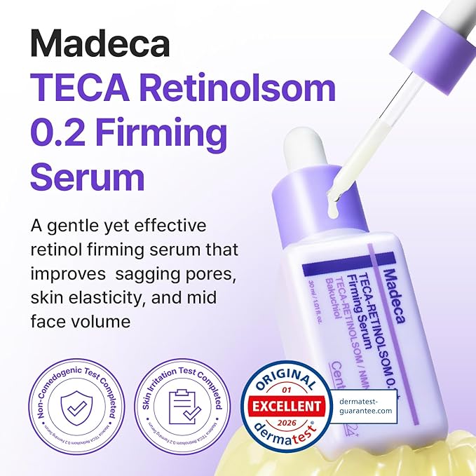 CENTELLIAN 24 Madeca Cream Active Renew PDRN Taehyun Edition 1.69 fl oz + TECA Retinolsom 0.2 Firming Serum 1.01 fl oz, Korean Skincare, Elasticity, Firming, Hydration, Sensitive Skin Care