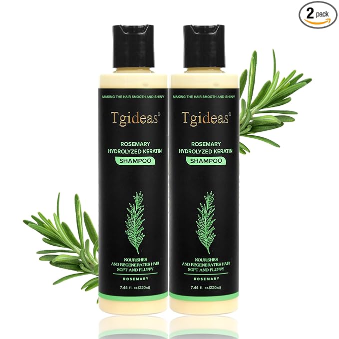 Organic Rosemary Hair Growth Shampoo for Women and Men-Natural Thickening & Strengthening Shampoo with Hydrolyzed Keratin for Thinning Hair & Hair Loss 7.4 fl.oz - 2 Packs
