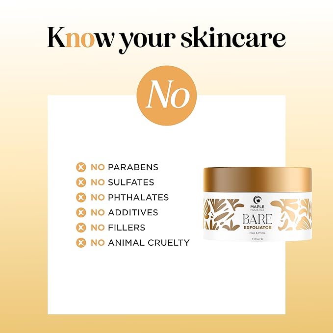 Bare Pre Shave Exfoliator for Women - Ingrown Hair Exfoliating Scrub for Bikini Area Legs & Underarms with Glycolic Acid & Volcanic Sand Exfoliants - Smoothing Bikini Area Exfoliator Pre Shave Scrub