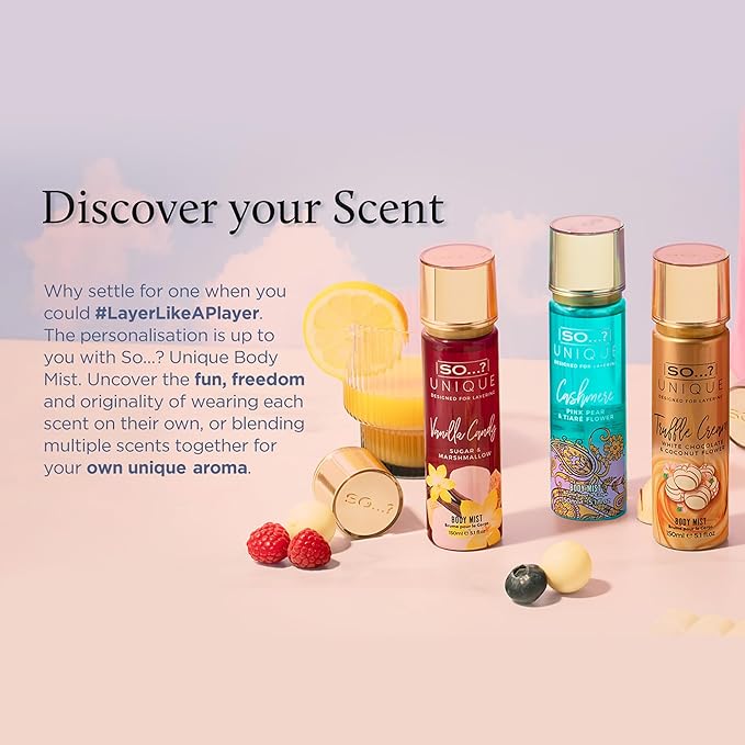 So...? Unique Vanilla Candy Body Mist - Delightful Perfume for Women - Sweet, Fruity Vanilla Perfume with Peach and Rose - Gifts for Women - 5.1 oz