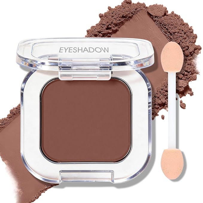 Mocha Brown Eyeshadow Palette, Single Shimmer Eye Shadow Palettes High Pigment Neutral Eyeshadow, Compact Pressed Powder Cream Eye Shadow for Older Women Makeup Sombra De Ojos