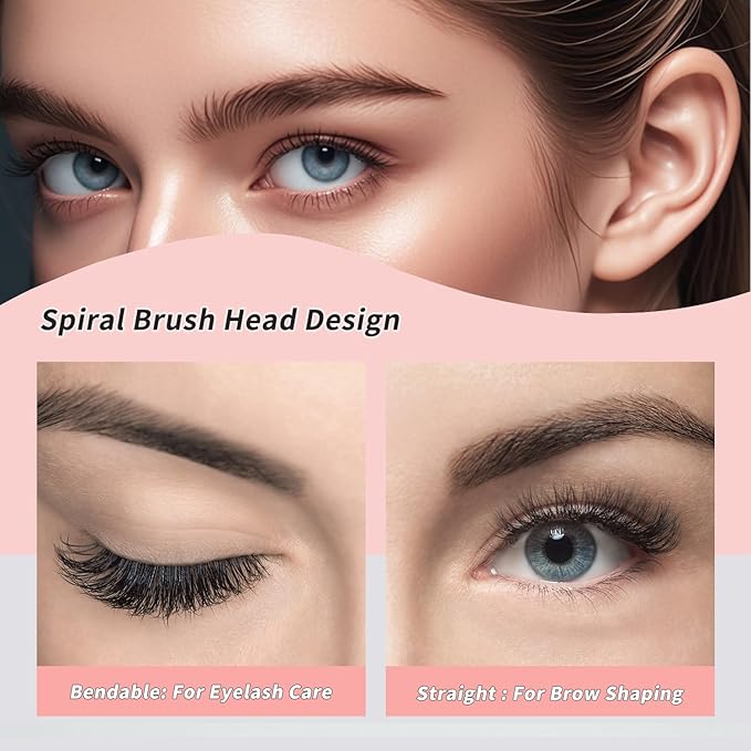 20 Pcs Micro Eyebrow Brush, Eyebrow Spoolie Brush Spoolies for Eyebrows Eyelash Brushes Brow Lamination Lash Lift Tool for Eyebrows and Eyelashes Extensions, Black