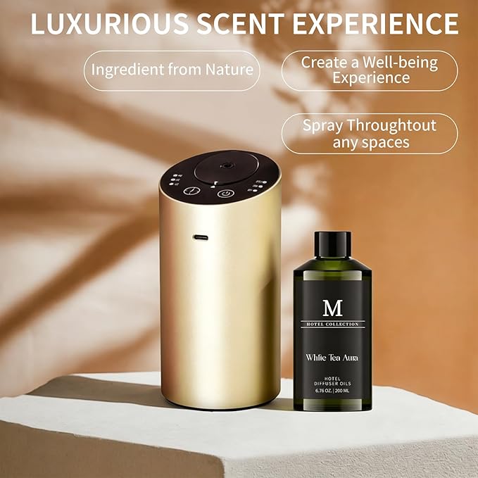 Hotel Collection Diffuser Oil-White Tea Aura, 6.76 Fl Oz (200ml), Home Luxury Aroma & Hotel Fragrance Diffuser Oil- Essential Oils for Aromatherapy Bigger Bottle, Longer Lasting Aroma