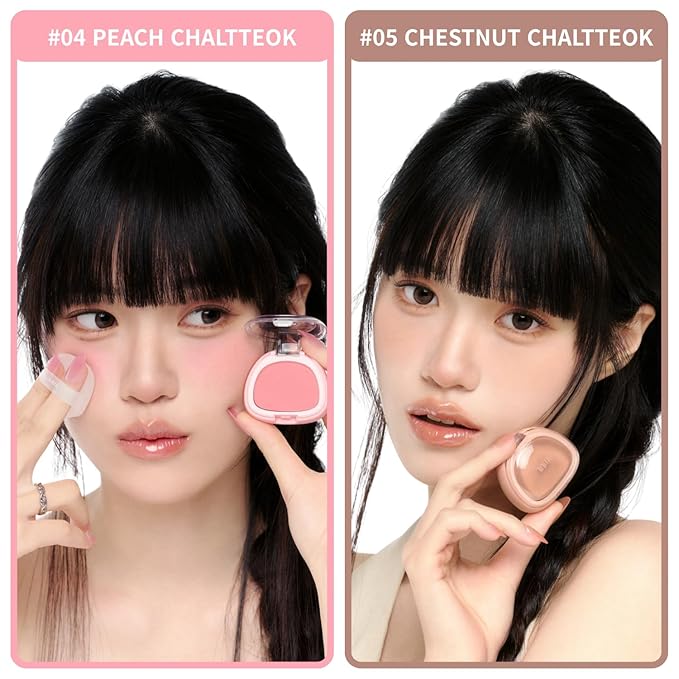 BBIA Chaltteok Blush – Soft Blurring Jelly-Like Powder Texture Lightweight & Buildable Korean Blush Natural Matte Finish Long-Lasting Smooth Pore-Blurring Cheek Color (02 TANGERINE CHALTTEOK)