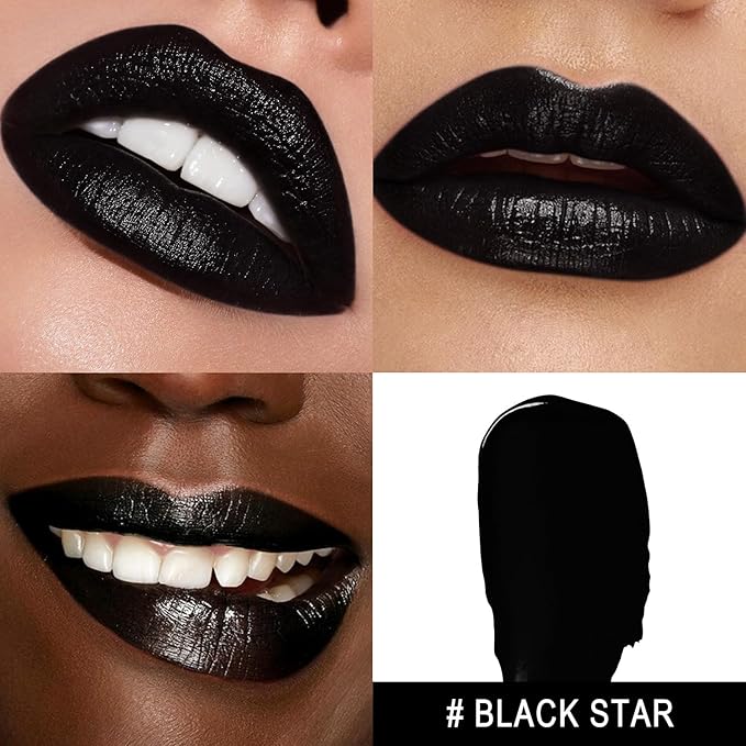 MAKI YIKA Moisture Black Lipstick for Women Hydrate Tinted Lip Balm for Mother's Day Dry Cracked Lips Sheer Lipstick Lip Tinted Glossy Finish,MA069 Black Star