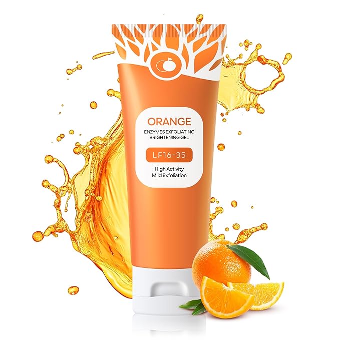Orange Exfoliating Gel for Face and Body, Deep Clean Pores, Remove Blackheads, Exfoliating Moisturizing Facial Scrub Exfoliator Natural Orange Peeling Gel for All Types Skin-1 PC,1.76oz