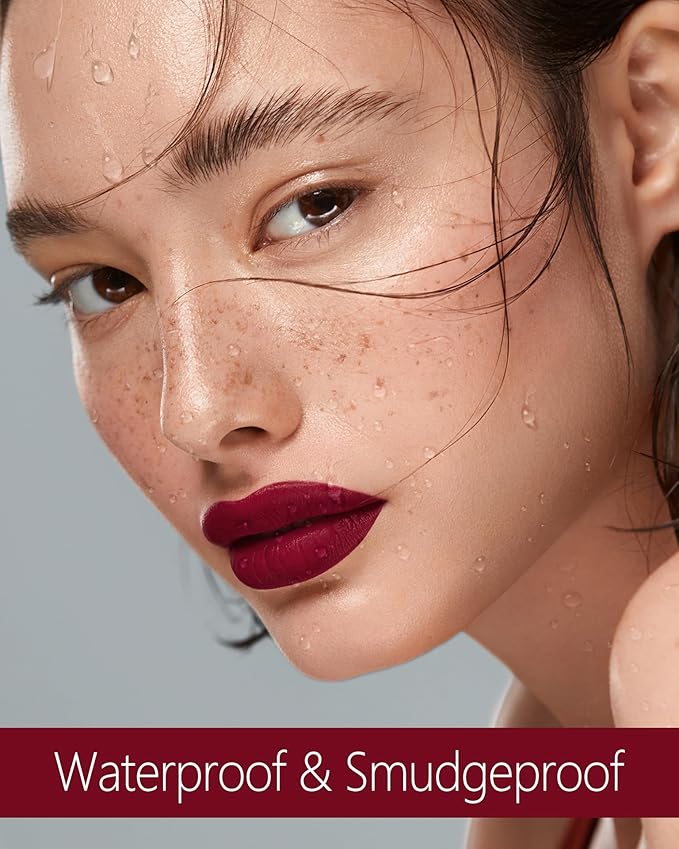 MAKI YIKA Burgundy Red Lipstick for Women Colorstay Long Lasting Lipsticks No Smudge Matte Liquid Lipstick Transferproof Cruelty-Free Lip Color for Mother's Day,Burgundy