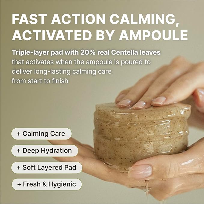 Rbfy. 7 Relief Ampoule Pad (100 Pads) – Korean Facial Toner Pads with Pure Centella Cica Complex, Redness Relief, Soothing & Hydrating, Gentle for Dry, Stressed, and Sensitive Skin, Korean Skincare