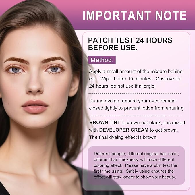 Eyelash & Eyebrow Color Kit, Professional Instant Light Brown Lash & Brow Color Kit, Eye Lash & Eye brow Coloring Set with Natural Bushy Results, Easy to Use & Salon at Home 7ml (Light Brown)