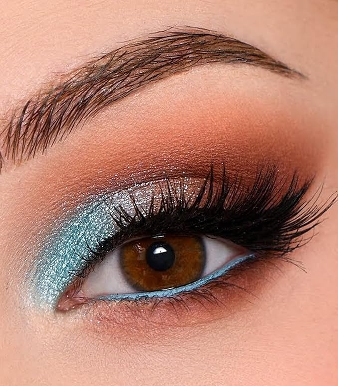 LAVONE Multichrome Eyeshadow, Iridescent Light Blue-Gold Eyeshadow Powder, Multidimensional Sparkle with One-Swipe Color, Highly Pigmented, Smooth Non-Falling
