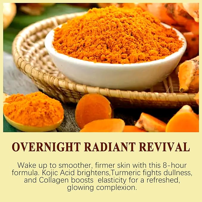 2Pack Turmeric Vitamin C Collagen Overnight Wrapping Peel Off Mask with Retinol for A Clear, Dewy, Radiant Complexion Against Roughed & Stressed & Saggy Skin, Anti-Aging/Wrinkles/Fine Lines