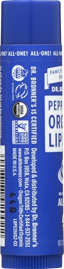 Dr Bronner's, Lip Balm Peppermint Organic, 0.15 Ounce