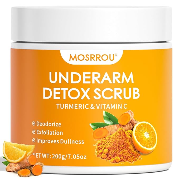 Underarm Detox Scrub for Armpit Detox with Turmeric Vitamin C Armpit Scrub for Odor Control Exfoliating dark underarms Deep Cleanse Dark Spots Even Skin Tone Moisturizes Women Men Whole Body