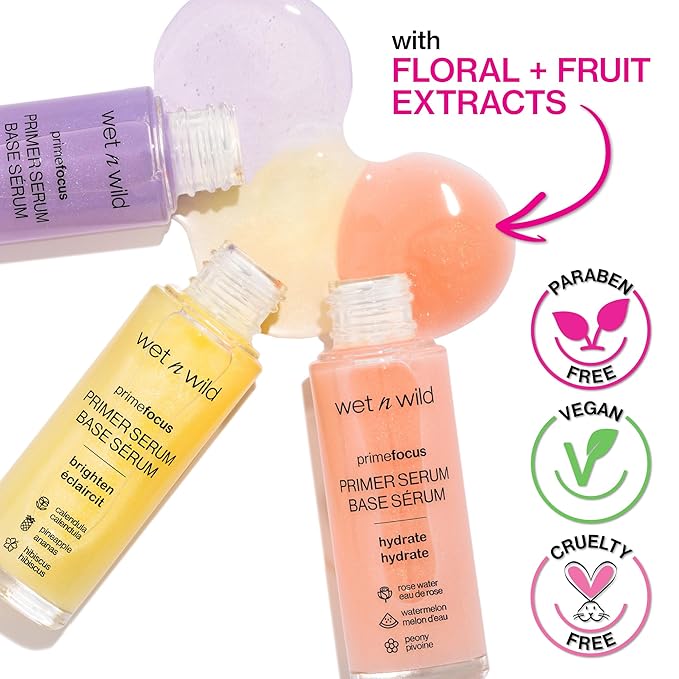 wet n wild Prime Focus Primer Serum for Face, Hydrating for Dry Skin, Makeup Primer Serum (Pack of 2)