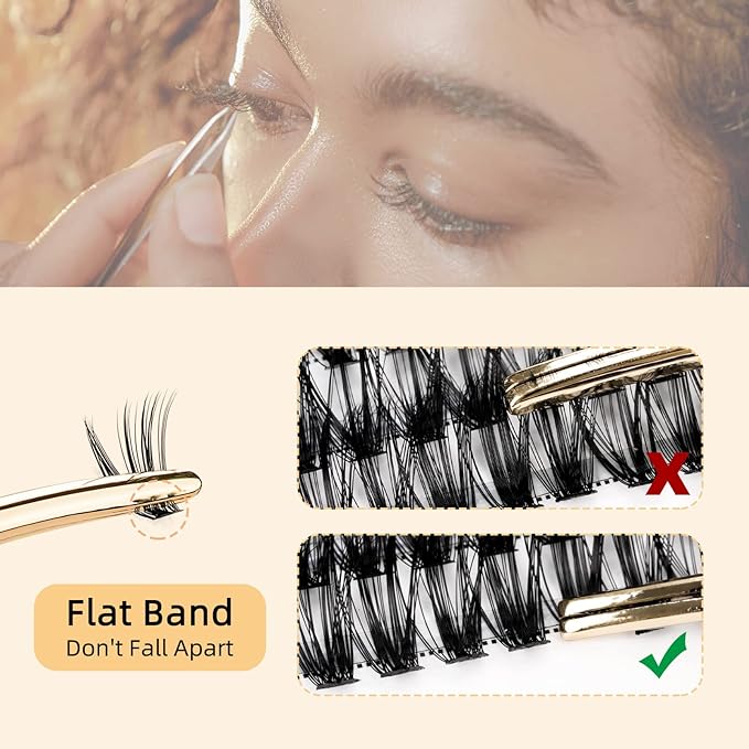 QUEWEL Cluster Lashes 240Pcs Individual Lashes 40D+50D C Curl Mix8-14mm Lash Extensions Clusters Lash Soft&Natural False Eyelashes Individual DIY Eyelash Extension at Home(40D+50D C mix-8-14)