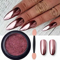 Holographic Mirror Nail Powders Chrome Gold Effect Pure Metallic Dust Sequins UV Gel Nail Chrome Pigment for Nail Art Decoration (Pink)
