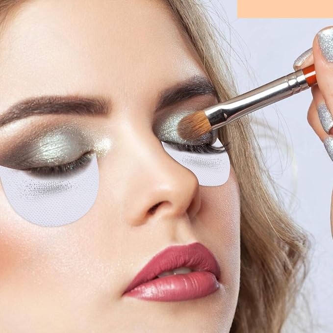 TORMEN 50pcs Eyeshadow Shields Stencils Pads Lint Free Under Eye Patches Prevent Fallout and Residue For Makeup Eyelash Extensions Eyeliner Lip Tinting Makeup