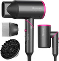 ANNLARY Hair Dryer with Comb | 1800W Blow Dryer with Diffuser for Curly Hair | Plasma Ionic Hairdryer for Frizz Control | Foldable & Protable Design for Travel | 6.5 ft ALCI Cord for Women and Men