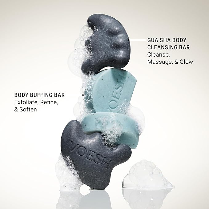 VOESH Body Buffing Bar, Body Exfoliator, Body Scrub Soap, Exfoliating Soap Bar with AHA