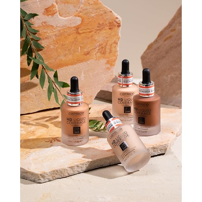 Catrice | HD Liquid Coverage Foundation | 24H Wear, Matte Finish, High Coverage, Waterproof Formula with Niacinamide | Vegan & Cruelty Free (097 | Cool Mocha)