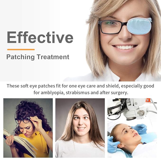 eZAKKA Eye Patches for Adults, Eye Patch for Glasses, Silk Eye Patch Medical for Lazy Eye Patches for Women Amblyopia Strabismus and After Surgery (Light Pink+Light Green)