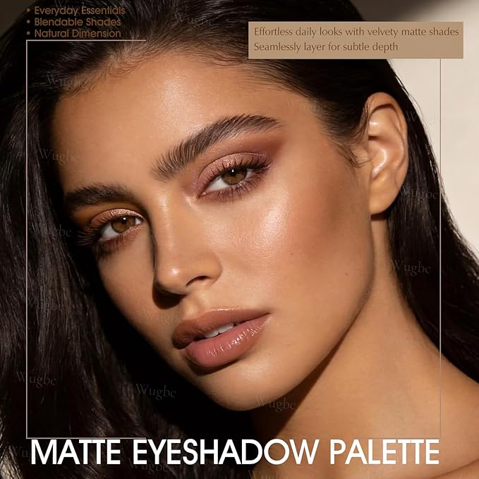 10 Colors Nude Eyeshadow Palette, Matte Beige Pink Brown Mauve Eye Shadow for Older Women, Long Lasting Blendable Smooth Versatile Natural Cream-to-Powder Eyeshadow Makeup with Brush Travel Kit