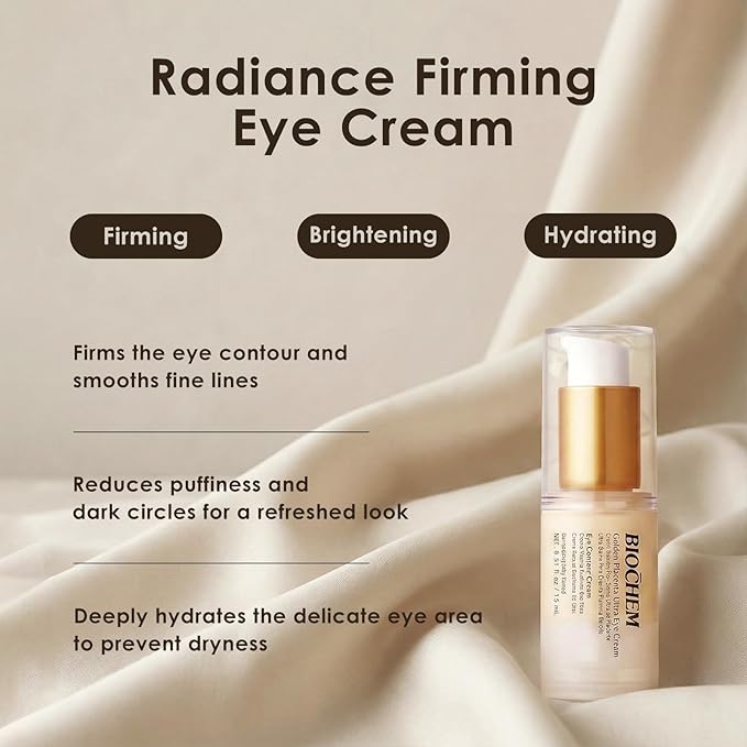 BIOCHEM Golden Placenta Ultra Eye Cream, Luxury Under Eye Repair Treatment for Circles, Puffiness, Anti Aging, Wrinkles Care, Skin Laxity, Crows Feet, Eye Bags for Women & Men(0.51 fl oz / 15 mL)