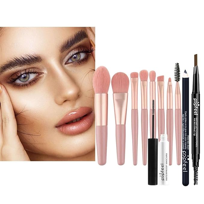 Eye Makeup Kits for Women, Eye Makeup Set for Beginners, Mother's Day Makeup Gifts for Women Girls, Makeup Essential Bundle Includes Eyebrow Pencil, Eyeliner Pen, Mascara, Eyeshadow Palette,Brushes