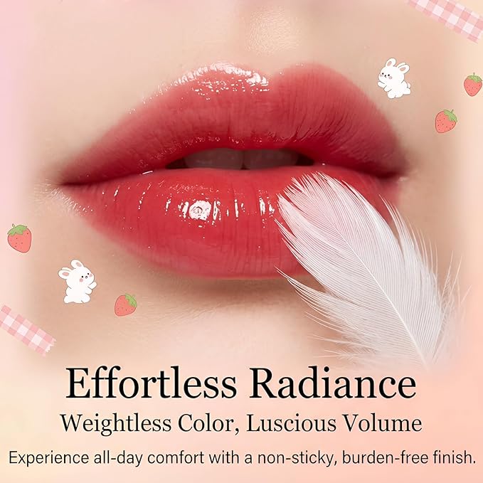 Eakroo 6 Colors Lip Gloss Set, Hydrating Korean Lip Gloss for Women, Non-Sticky Lip Oil Stain, Lip Stain Long Lasting Waterproof, Shiny Lip Gloss for Lip Makeup and Gifts, High Pigment, Vivid Color