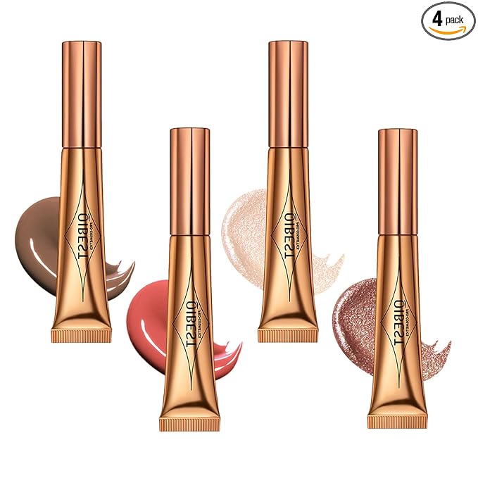 4PCS Contour Stick With Cushion Applicator,Liquid Wand,Cream Smooth,Bronzer Stick Lightweight for Face