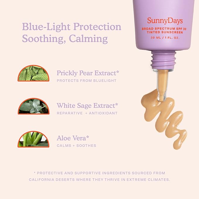 Tower 28 SunnyDays SPF 30 Tinted Moisturizer - 2-in-1 Buildable Coverage Foundation + Mineral Sunscreen for Face - Zinc Oxide, Aloe & Prickly Pear for Sensitive Skin - 05 Fair/Pink (1 oz)